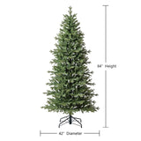 7 Ft Slim Linden Fir Christmas Tree Pre-Lit 400 Color Changing LED Lights Remote