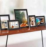Mikasa Enamel Picture Frame Set of 5 – White &amp; Gold Photo Frames w/ Easel Stand &amp; Wall Mount