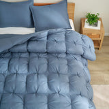 Casual Living Zuri Mega Puff 3-Piece Comforter Set, Reversible Pintuck Bedding Set with Shams