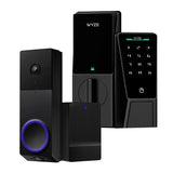 Wyze Smart lock and 2K Battery Doorbell Security Bundle, 2 Cameras Front Porch Security