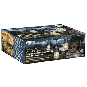Feit Electric 48' LED String Light with 24 Screw Base LED Vintage Bulbs Plus 2 Spares