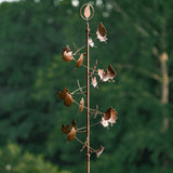 AMES 82.5" Falling Leaf Wind Spinner, Bronze Metal Kinetic Garden Sculpture