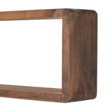 TRINITY 2 Pack 32"W x 4"D x 8"H Stackable Floating Box Knotty Alder Wood Shelves