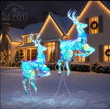 Member’s Mark 2-Piece Pre-Lit Leaping Deer Set with 160 Twinkling Cool White LED Lights