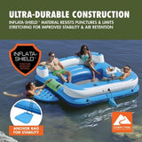 Ozark Trail Big 6-Person Inflatable Island Float, Lake Lounge with Cooler, Swim-Up Platform