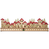Holiday Wooden Village LED Advent Calendar, 30"x4"x8"