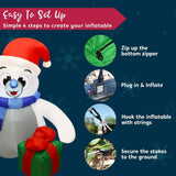 4 ft. Waving Polar Bear Christmas Inflatable with Swirling LED Lights