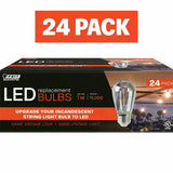 24-Pack 3.25" Feit Electric S14 LED String Light Replacement Bulbs – 70 lm, 0.7 W, E26 Base & 2200K
