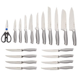 20-Piece Henckels Modernist Forged Stainless Steel Knife Set – 8 Steak Knives & Self-Sharpening Block