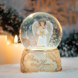 Christmas Music Snow Globe – Christmas Village Scene, Nativity, Holy Angel