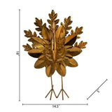 Member's Mark 3-Piece Metal Turkey Décor Set, Metallic Gold Harvest Figurines