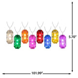 Member’s Mark 8-Piece Faceted Jewel LED Light Set, 7' Multicolor Lighted Length