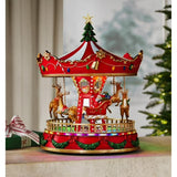 Member’s Mark 15" Pre-Lit Musical Christmas Carousel with Animated Santa & Reindeer