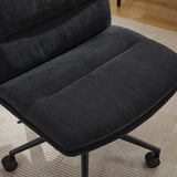 Elle Decor Gracie Criss-Cross Wide Office Chair - Luxury Fabric Relaxation Chair