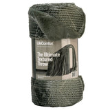 Life Comfort 60"x70" Ultimate Textured Throw, Reversible Ribbed Plush & Faux Fur