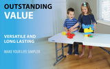 Lifetime Commercial 4-Foot Adjustable Height Folding Table 2-Pack – Indoor & Outdoor HDPE Utility Tables