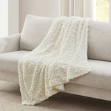 Casual Living Laine Faux-Fur Throw, 50" x 70" Plush Faux Rabbit Fur Face Blanket