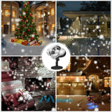 Christmas Snowflake Projector LED Moving Snowfall Laser Light Party Strobe Lamp
