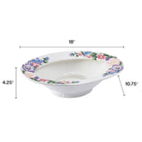 Fitz & Floyd Jardin 18" Floral Basketweave Ceramic Centerpiece & Serving Bowl