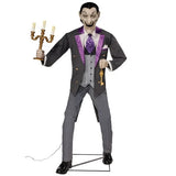 6' Animated Vampire Butler Halloween Decoration with Blinking Eyes, Motion Sensor