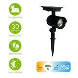 Mainstays 2 pack 60 Lumens Spotlight Set, 3000K Solar LED Landscape Spot Light