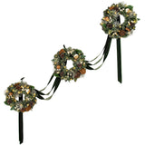 Member’s Mark 3-Piece Pre-Lit Flocked Wreath Décor with Evergreen Velvet Sash & Timer