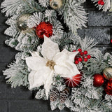30" CGH Pre-Lit Artificial Christmas Wreath with 50 LED Lights and Timer