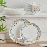 Mikasa Quinn 12-Piece Bone China Dinnerware Set Service for 4 – Floral Garland