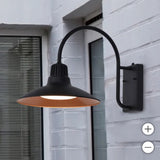 Lutec Matte Black With Copper Accents 12" Barnlight Wall Light