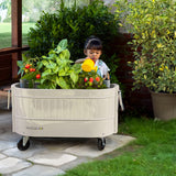 Permasteel Rolling Self-Watering Garden Bed Planter with Casters for Plants