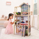 KidKraft 43" Pop-Up-N-Play Wooden Dollhouse, Fully Assembled with 51 Accessories