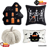 13"–24" Brentwood Originals Halloween Decorative Pillow – Choose Pumpkin, Haunted House, Skeleton or Black Cat