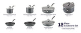 Circulon A1 12-Piece Nonstick Cookware Set, ScratchDefense Induction Pots & Pans