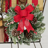 Member's Mark 50" Decorative Metal Sleigh with 2 Pre-Lit Topiaries & 7 Gift Boxes