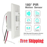 Automatic PIR Motion Sensor Light Switch, 180° Infrared Wall Switch, 110V