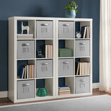 O'nin 8-Cube Room Divider with Fabric Bins, Horizontal Vertical Storage Shelf
