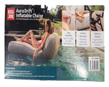 Big Joe Aura Drift Inflatable Pool Float Chaise w/ Pump Fabric Cover 400lb