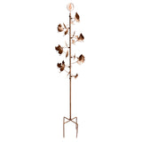 AMES 82.5" Falling Leaf Wind Spinner, Bronze Metal Kinetic Garden Sculpture