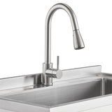 TRINITY 30" X 14" Heavy-Duty Stainless Steel Utility Sink with Pull-Out Faucet