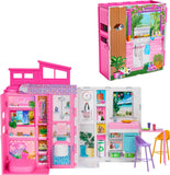 Barbie Getaway House Foldable Doll Playset with 4 Play Areas & 11 Accessories