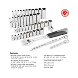 Ingersoll Rand 47-Piece 1/4" Drive SAE & Metric Master Socket Set with 90-Tooth Ratchet and EVA Foam Organizer Tray