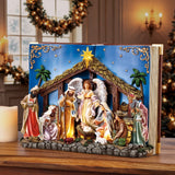 11.7" H Hand-Painted Lighted Nativity Scene with LED Lights, Timer and Batteries