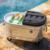 Permasteel 80-QT Rolling Galvanized Steel Cooler with Removable Flip-top Lid