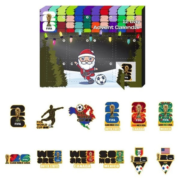 FIFA World Cup 12-Day Advent Calendar with 12 Collectible 2026 Emblem Pins