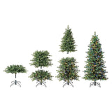 7 Ft Slim Linden Fir Christmas Tree Pre-Lit 400 Color Changing LED Lights Remote