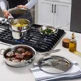 All-Clad D3 Stainless Steel Cookware Set, 13-Piece, Tri-Ply 18/10 Stainless Steel
