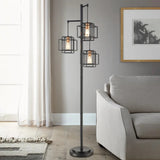 Bridgeport Designs Kelsey 3-Light LED Floor Lamp - Dual Square Standing Lamp