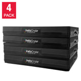 Greenmade Collapsible Stackable Storage Bin, 48 Quart Plastic, Black, 4-Pack