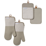 KitchenAid 4-Pc Herringbone Silicone Oven Mitts Potholders Heat Resistant Set