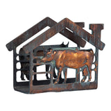 CLYB Metal Cow Napkin Holder with Calf Design, Antique Copper Patina Farmhouse Table Décor